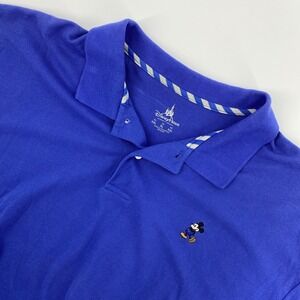 Disney‎ Parks Mickey Mouse Polo Shirt Mens XL Blue Pique Vacation Family Casual
